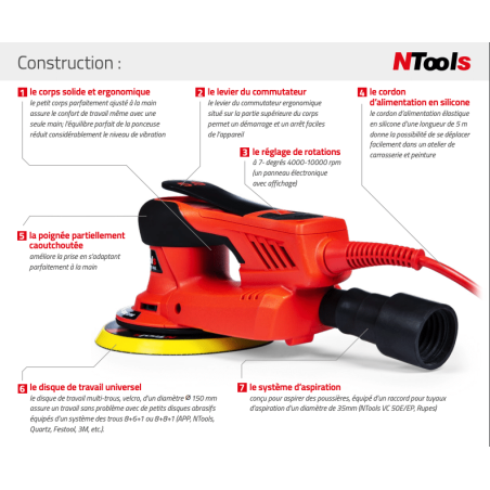Ponceuse orbitale électrique – NTOOLS