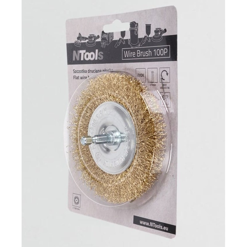 Brosse métallique sur tige pour enlever la rouille – 100mm