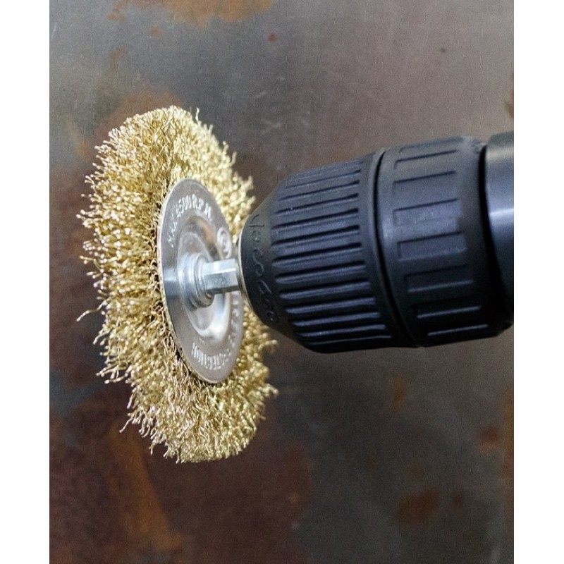 Brosse métallique sur tige pour enlever la rouille – 100mm