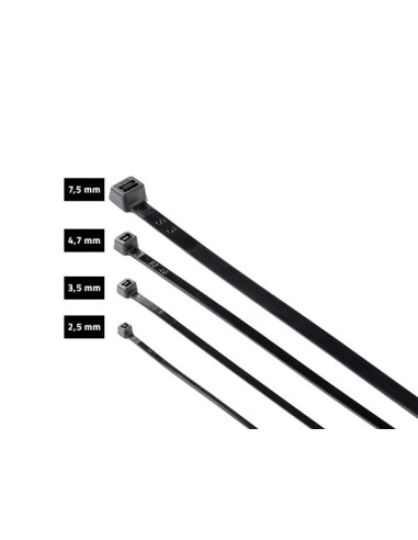 Lot de 100 Attaches noires Zippées Industrielles de Qualité Supérieure