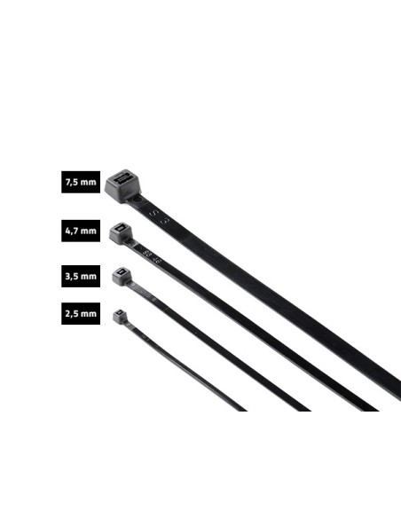 Lot de 100 Attaches noires Zippées Industrielles de Qualité Supérieure