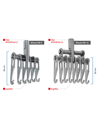 Griffe pour marteau à Inertie 6 ou 8 Dents  PW9/10