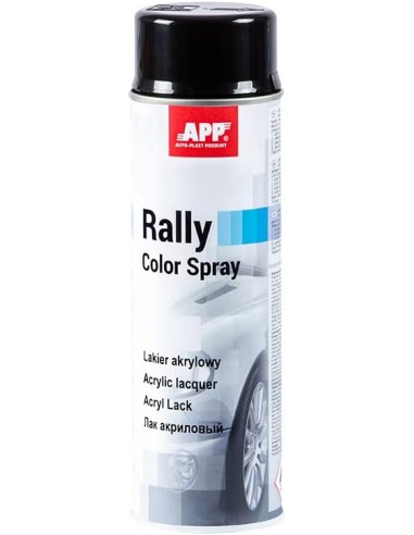 Spray Bombe peinture Noir brillant | Peinture et vernis acrylique | Noir brillant de 600 ml APP Rally Color