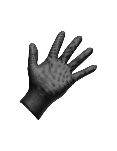 Gant Mécanicien Jetable en Nitrile Noir 50 pcs - APP Quartz Q-GRIP