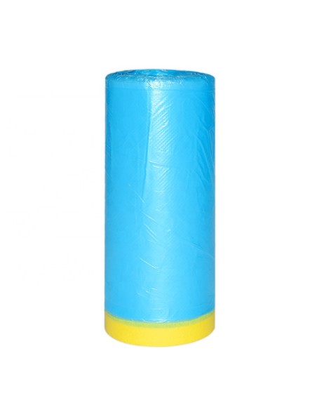 Rouleau de Film de Masquage avec Ruban Adhésif – Protection Rapide pour Peinture Automobile 0,75 cm