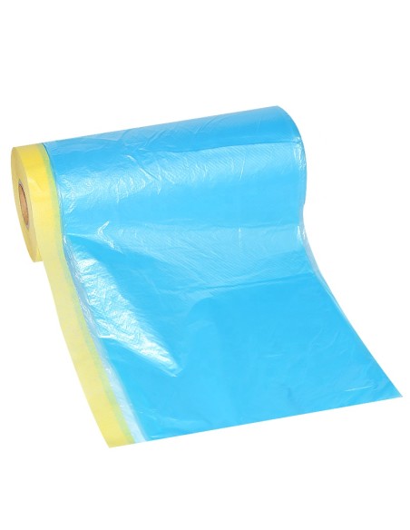 Rouleau de Film de Masquage avec Ruban Adhésif – Protection Rapide pour Peinture Automobile 75 cm x 25m
