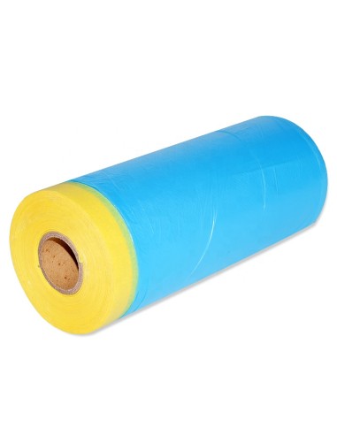 Rouleau de Film de Masquage avec Ruban Adhésif – Protection Rapide pour Peinture Automobile 75 cm x 25m