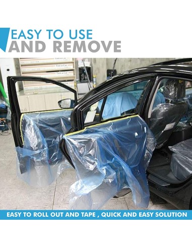 Film de Masquage 550 mm x 33 m avec Ruban Adhésif – Protection Peinture Automobile