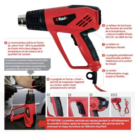 Décapeur Thermique Avec Écran LCD Ntools HG 600°C